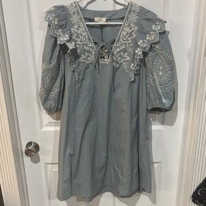 Elan  Embroidered Mini Dress